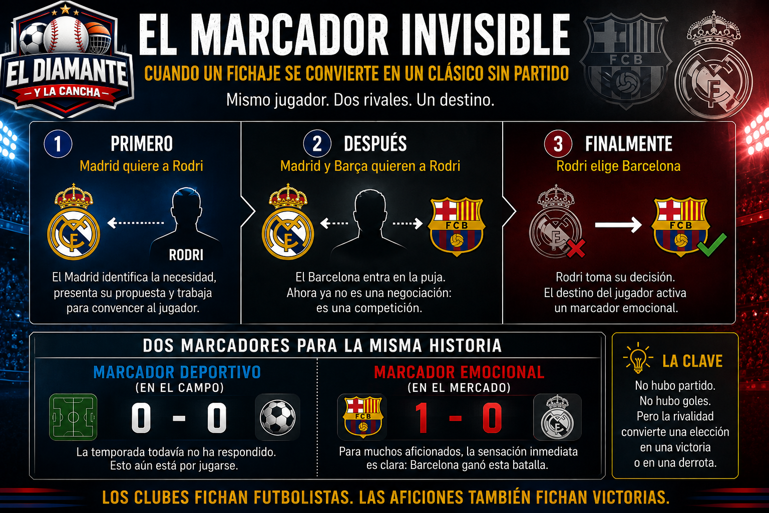 El marcador invisible del fichaje de Rodri entre Real Madrid y Barcelona