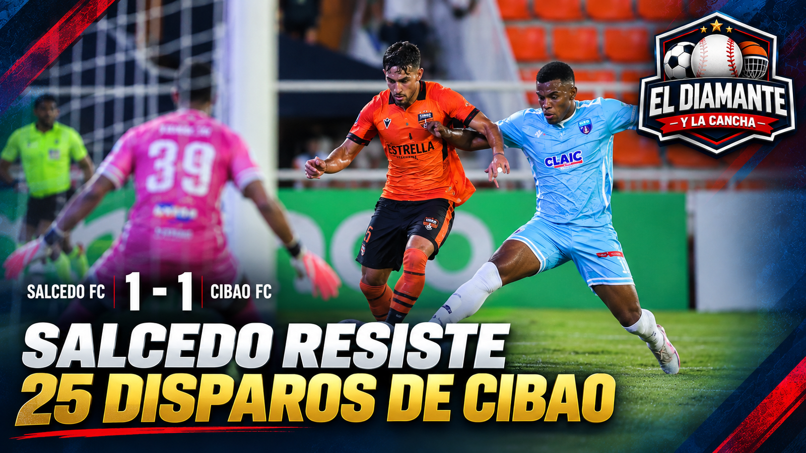 alcedo FC y Cibao FC durante el empate 1-1 en la Copa del Caribe Concacaf 2026
