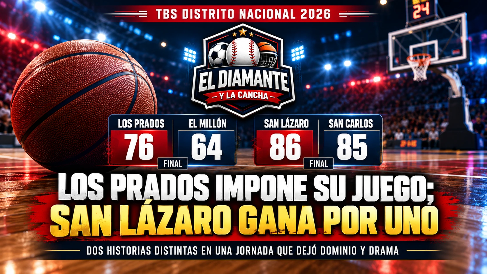 Los Prados y San Lázaro ganan en la jornada del TBS Distrito Nacional 2026